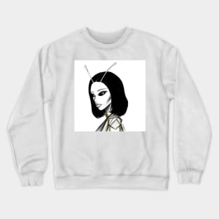 just praying mantis bug alien girl ecopop artwork Crewneck Sweatshirt